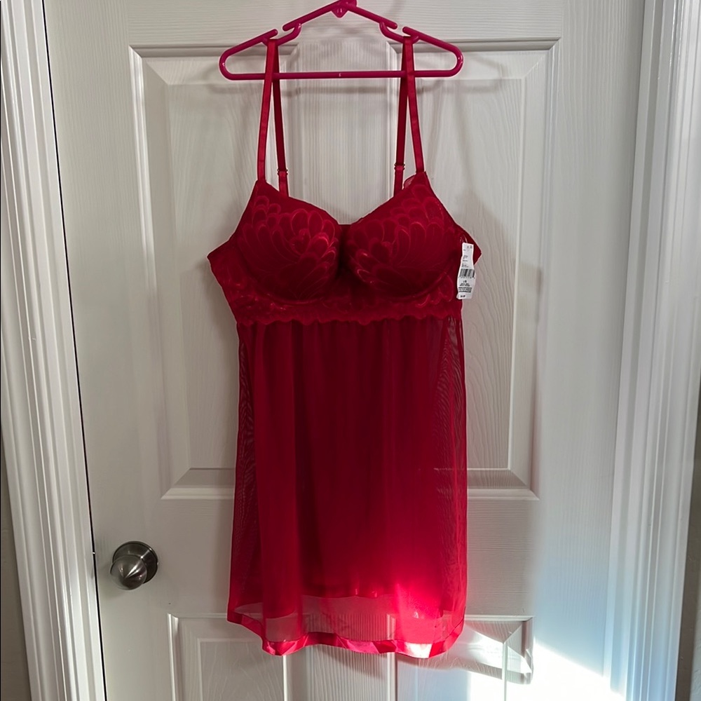 Elegant Red Lace Babydoll